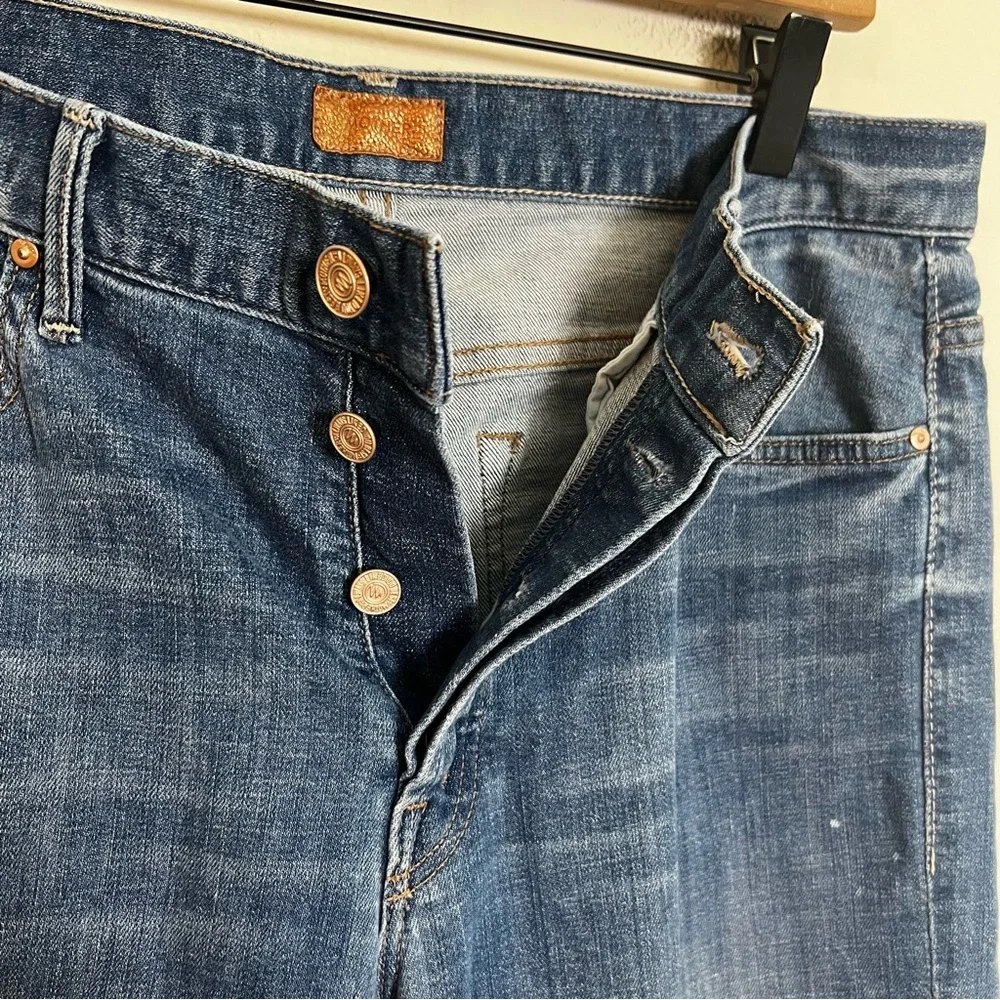 MOTHER- The Brother Getting Rowdy Blue Jeans Denim Stained Button Fly - Picture 6 of 8